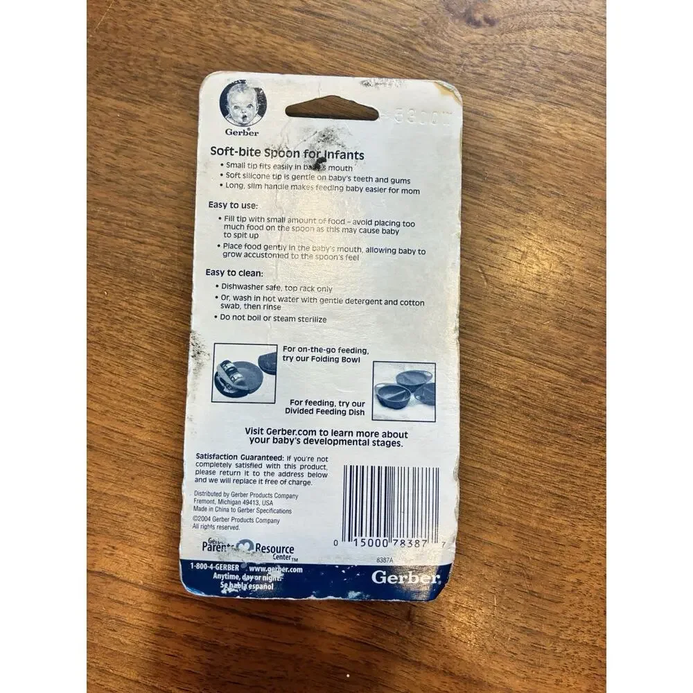 Vintage SEALED 2004 Gerber Infant Spoons Silicone Soft Bite 6 pack Pastel